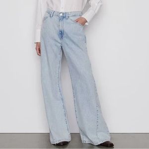 Frame Le Baggy Palazzo Light Wash Jeans 31